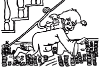 Een kleurplaat van  pippi langkous